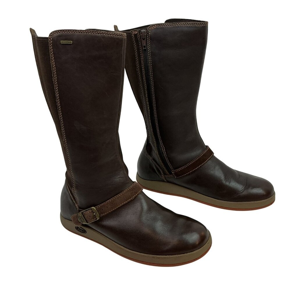 Chaco Mara Waterproof Mid-Calf Leather Riding Boots Womens Brown 8/9 - Picture 9 of 14